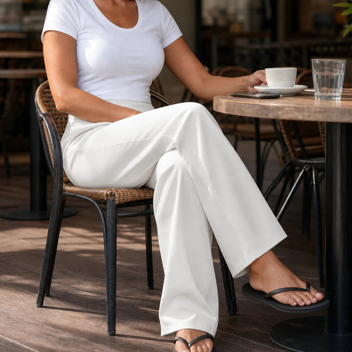 Dames elastische taille broek tapered ankle - comfortabel en stijlvol