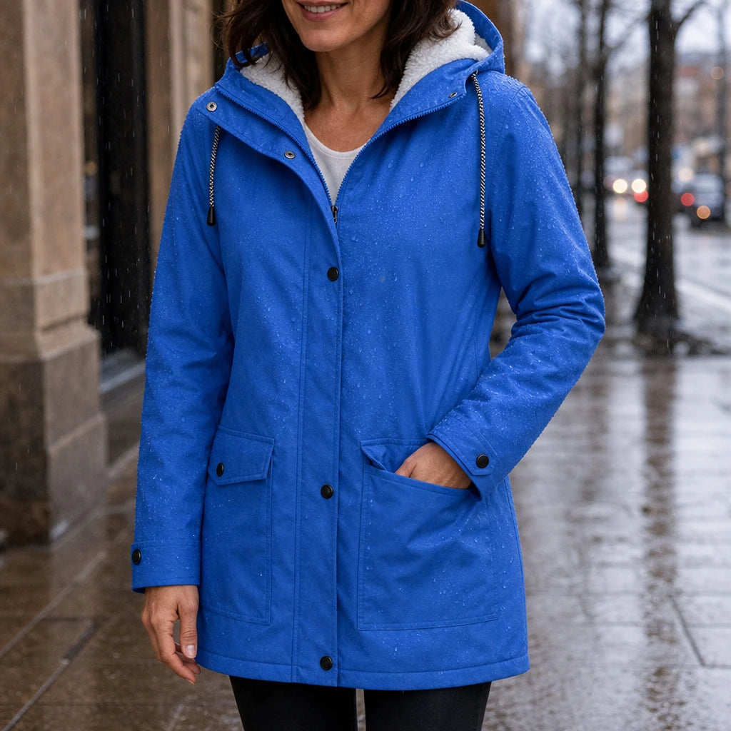 Dames fleece gevoerde winterjas met capuchon - Windbestendig