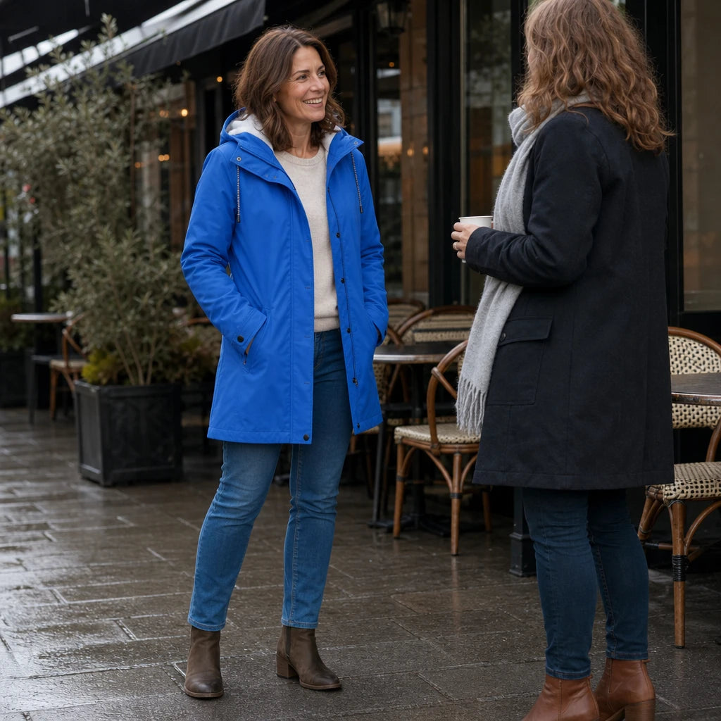 Dames fleece gevoerde winterjas met capuchon - Windbestendig
