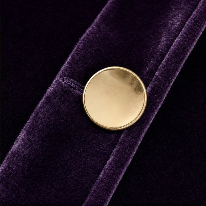Dames Fluweel Blouse met Goudkleurige Knopen - Elegant