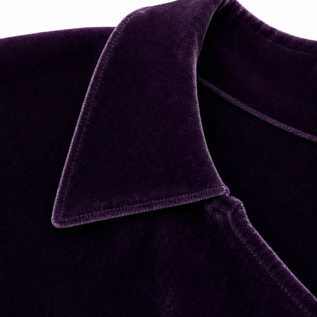 Dames Fluweel Blouse met Goudkleurige Knopen - Elegant