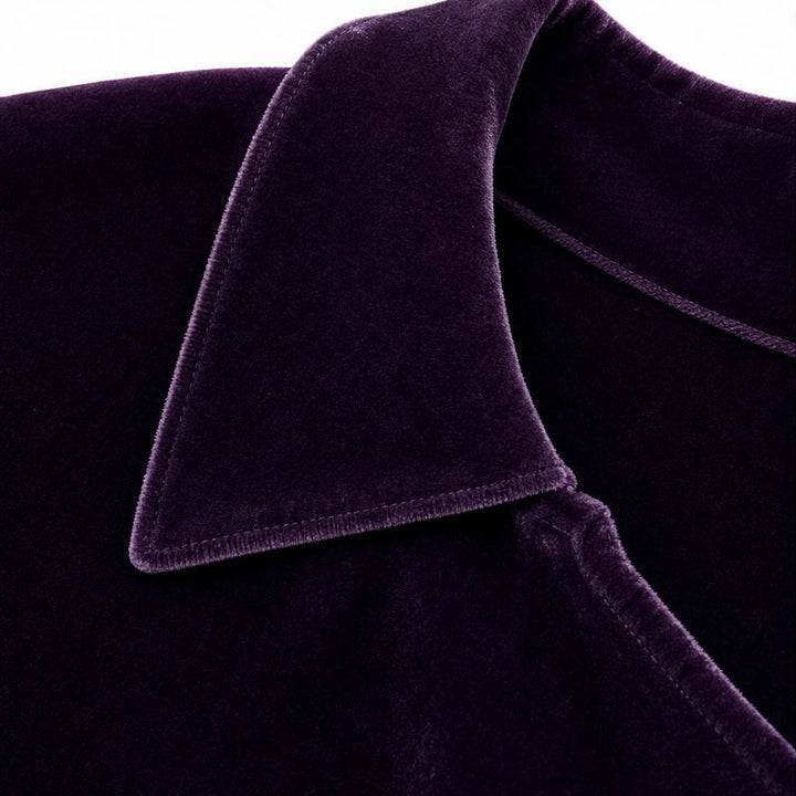 Dames Fluweel Blouse met Goudkleurige Knopen - Elegant
