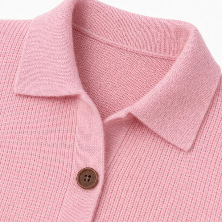 Dames Gebreide Cardigan met Omgeslagen Kraag - Casual Chic