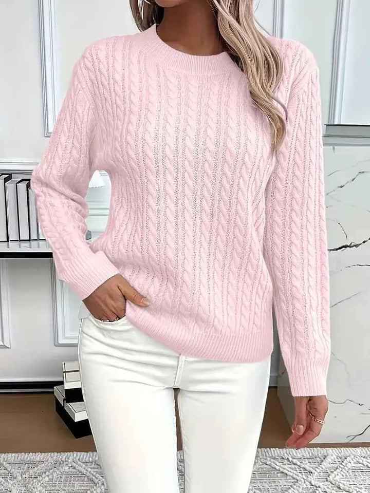 Dames Gebreide Trui met Ronde Hals - Relaxed Fit