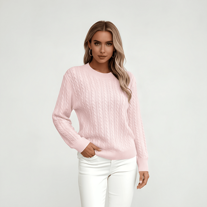 Dames Gebreide Trui met Ronde Hals - Relaxed Fit