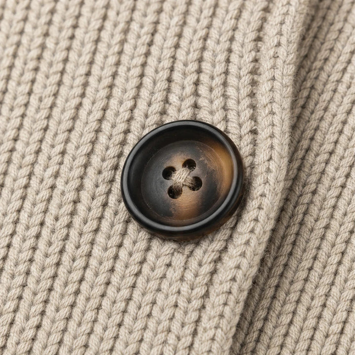 Dames Geribbelde Dubbelrij Cardigan - Klassieke Werkstijl