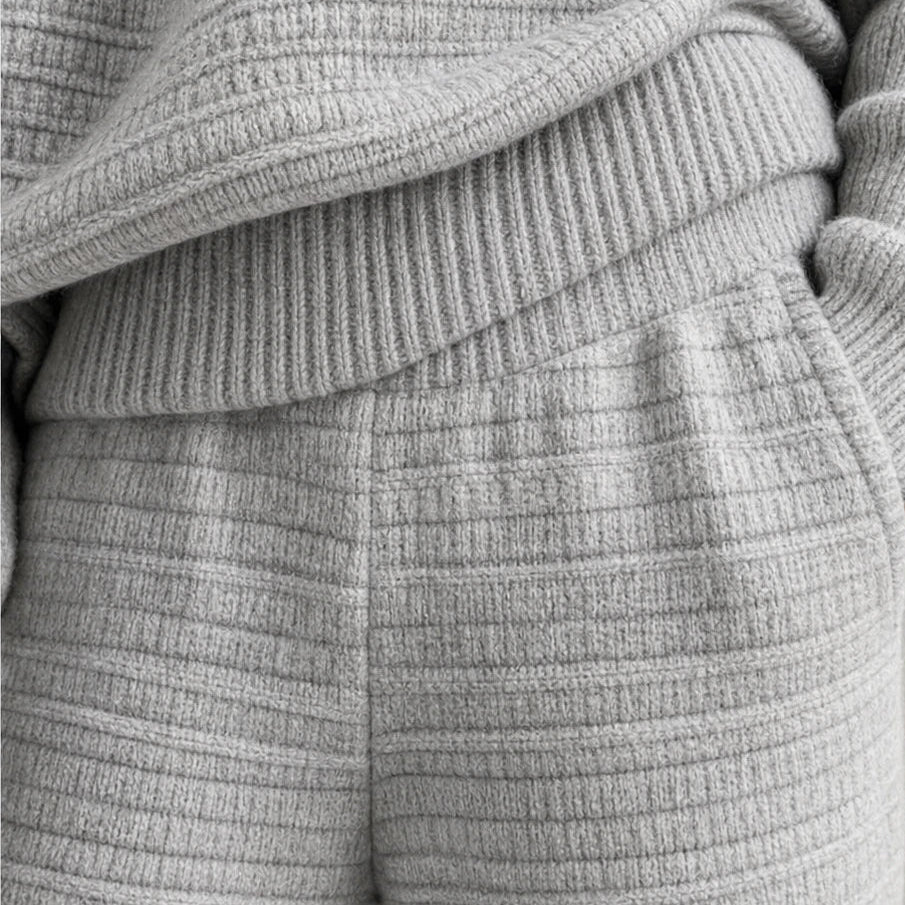 Dames Geribd Gebreide Set - Comfortabel Loungewear