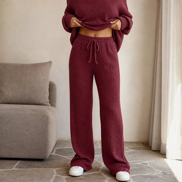 Dames Geribd Loungewear Set - Comfortabel Thuiskleding
