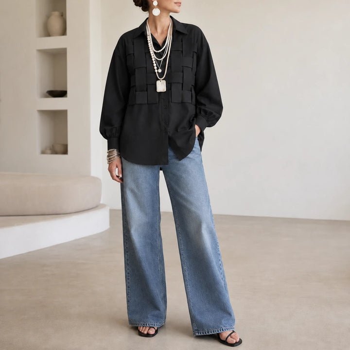 Dames geruite blouse lange mouwen - Relaxed fit
