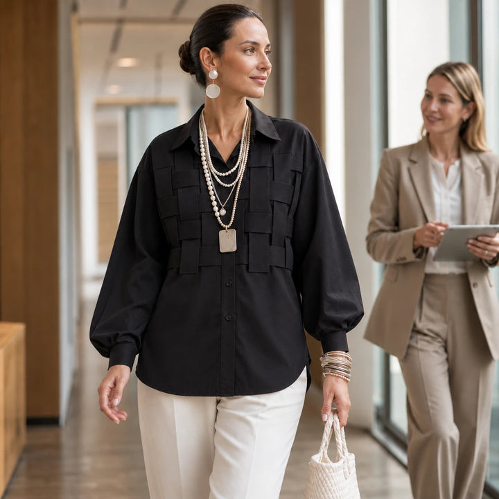 Dames geruite blouse lange mouwen - Relaxed fit