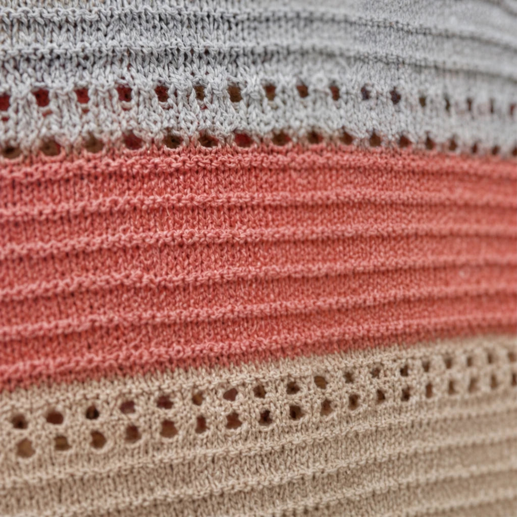 Dames Gestreepte Hollow-Knit Hoodie - Relaxed Fit