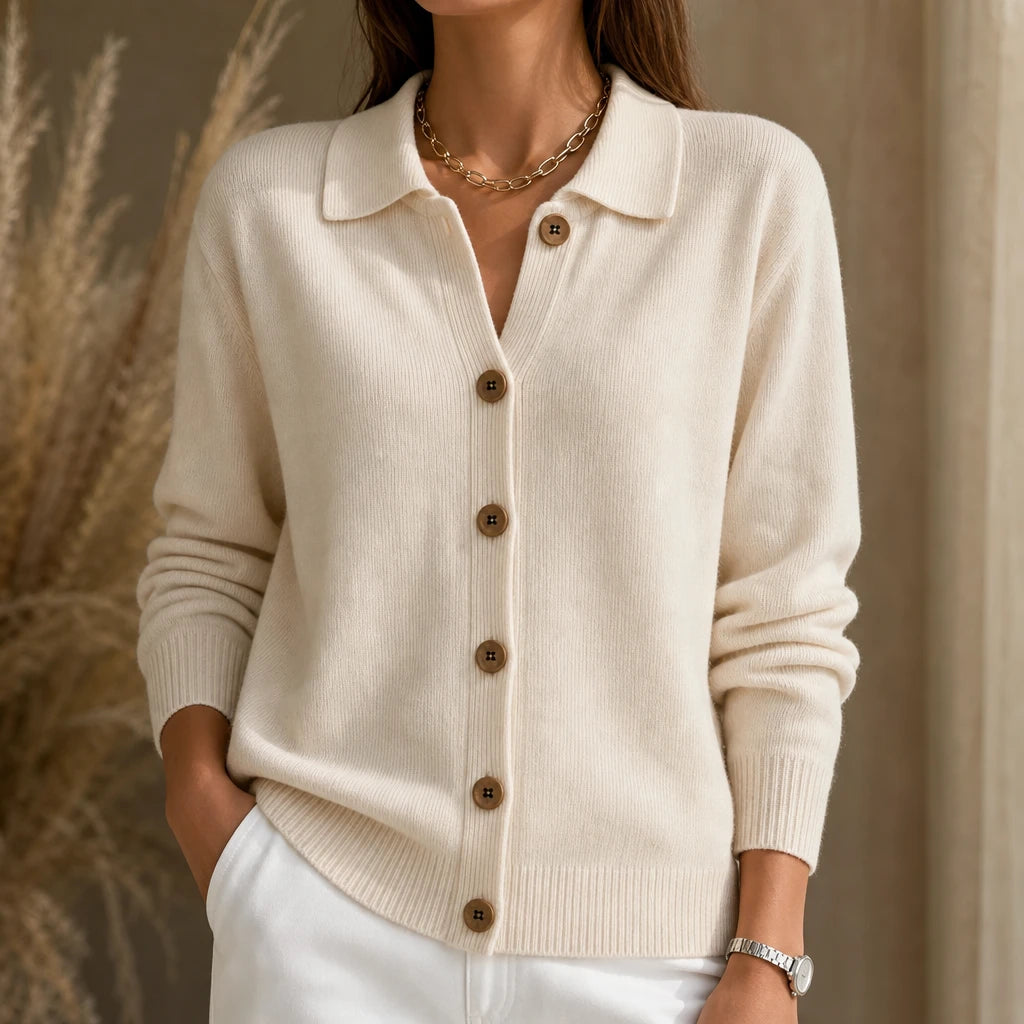 Dames gestructureerde kraag gebreide cardigan - Cropped