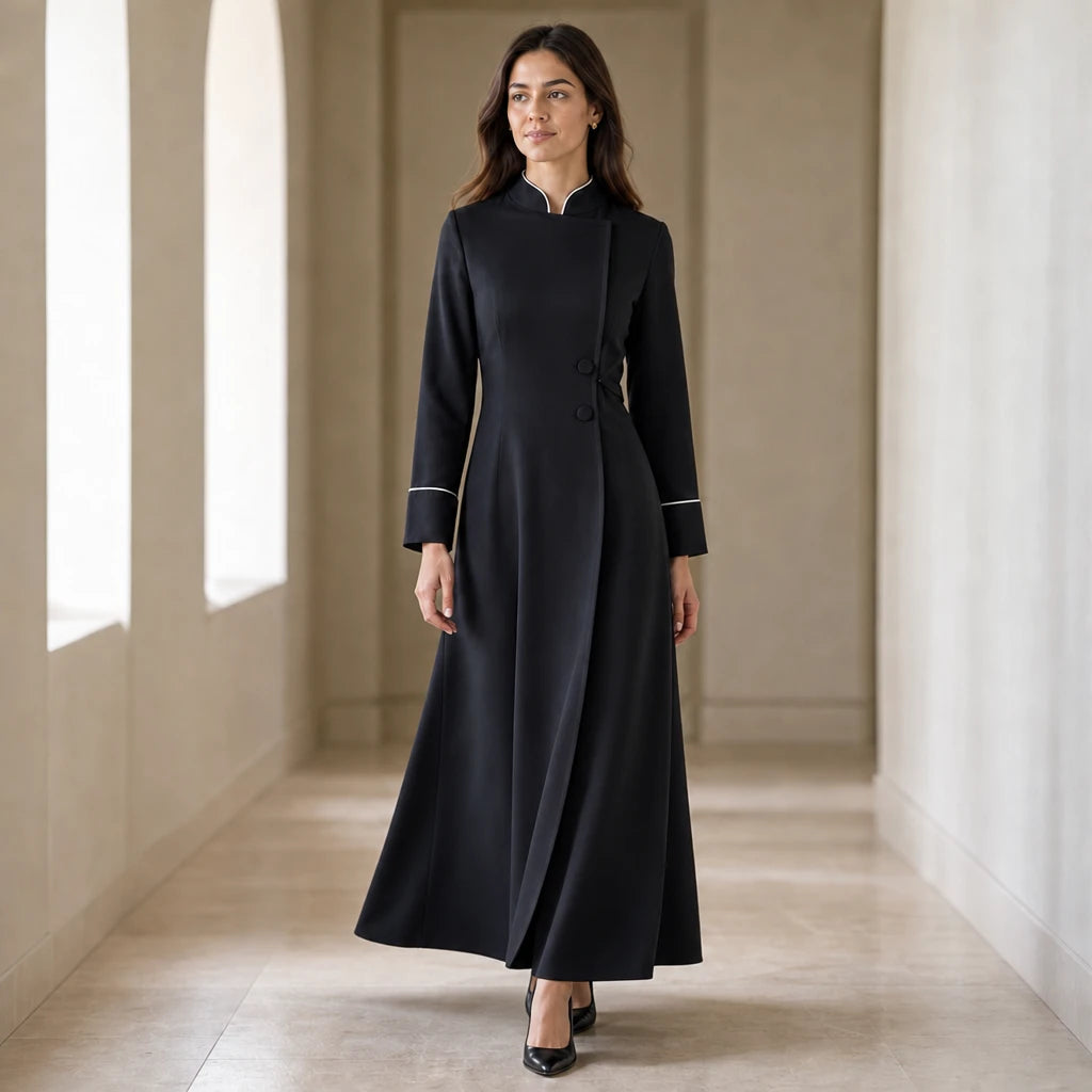 Dames Gewaad met Opstaande Kraag - Elegante Liturgische Jurk