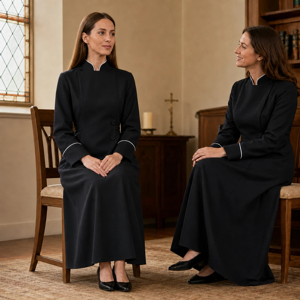 Dames Gewaad met Opstaande Kraag - Elegante Liturgische Jurk