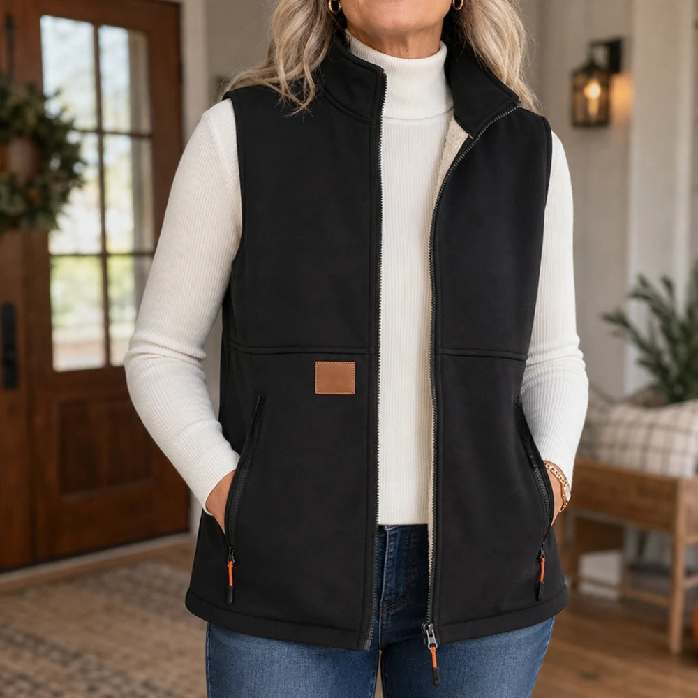 Dames gewatteerde bodywarmer met ritssluiting - Casual