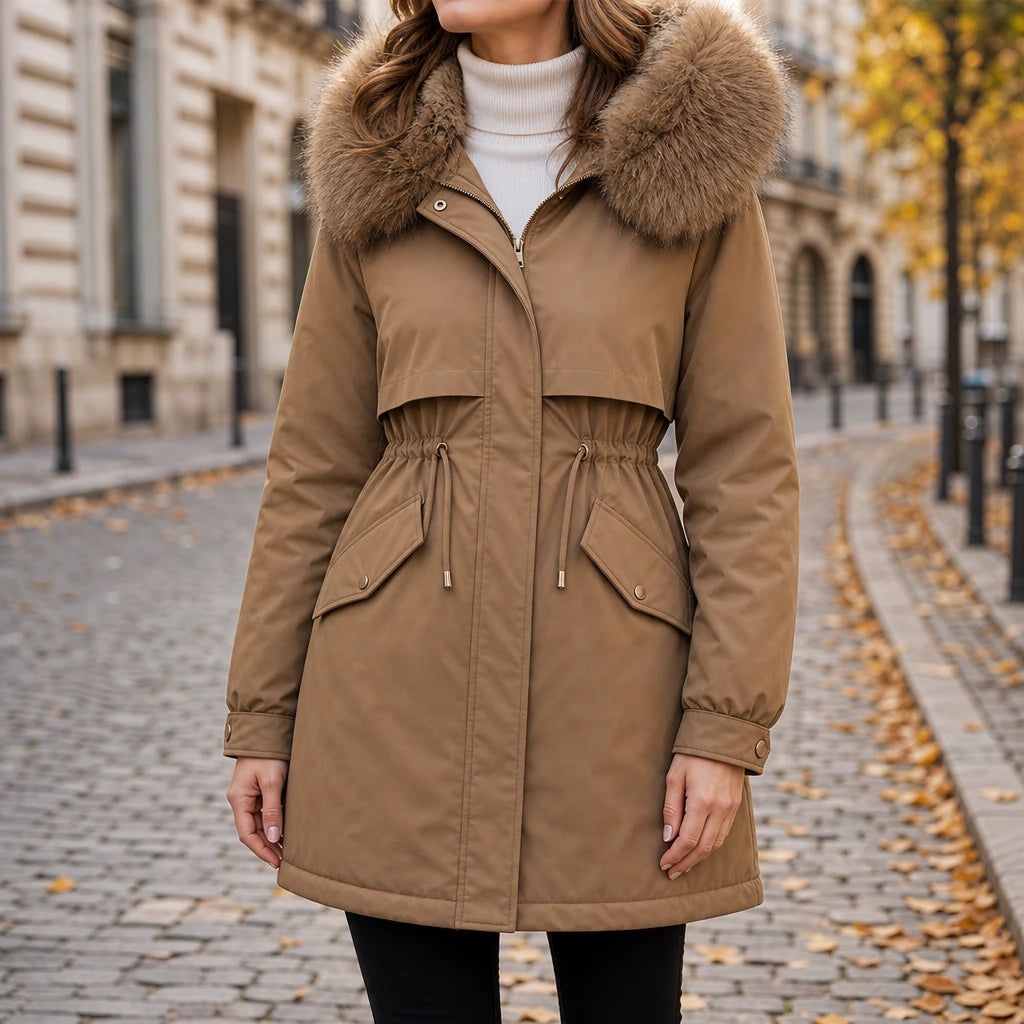 Dames Gewatteerde Parka Halflang - Slim Fit