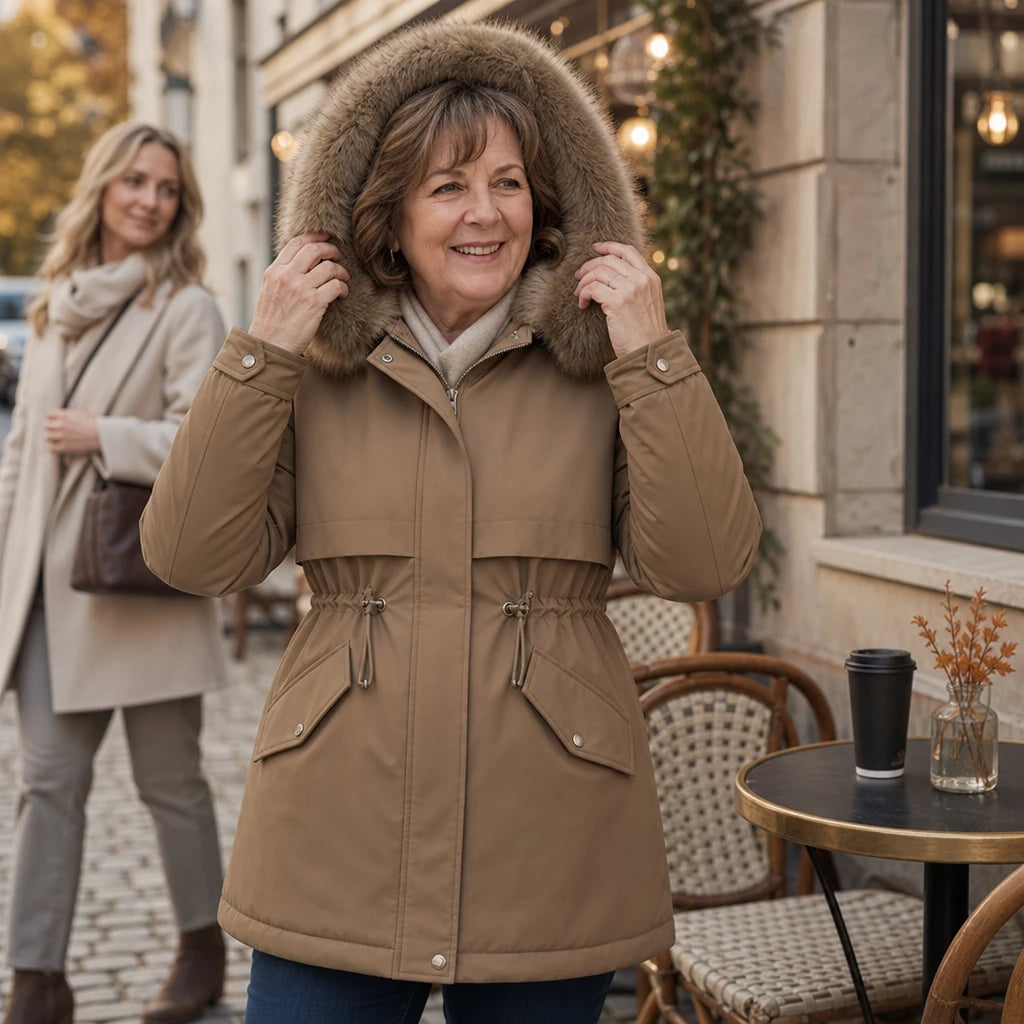 Dames Gewatteerde Parka Halflang - Slim Fit