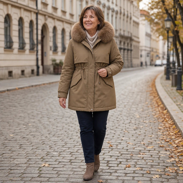 Dames Gewatteerde Parka Halflang - Slim Fit