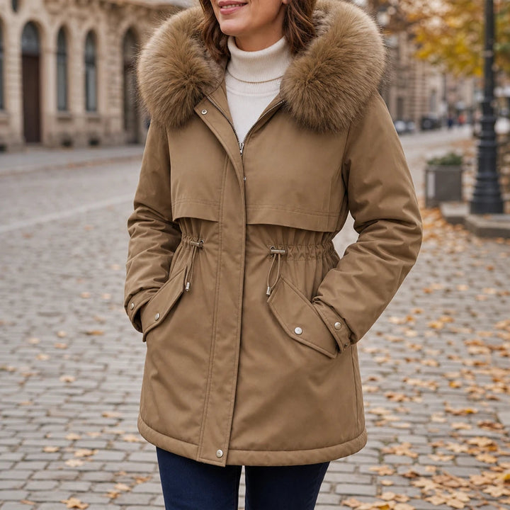 Dames Gewatteerde Parka Halflang - Slim Fit