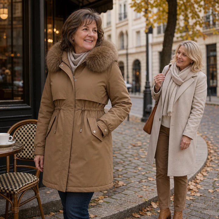 Dames Gewatteerde Parka Halflang - Slim Fit