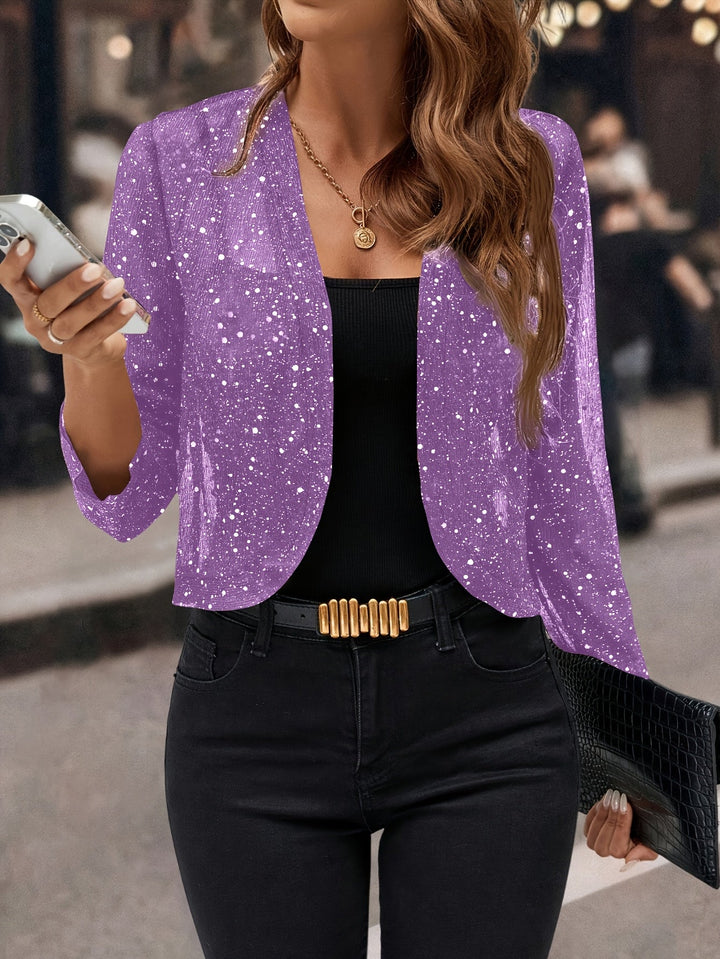 Dames Glitterend Kort Jasje - Elegante Blazer