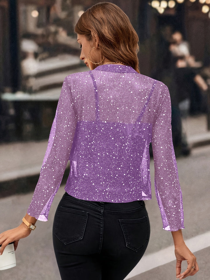 Dames Glitterend Kort Jasje - Elegante Blazer