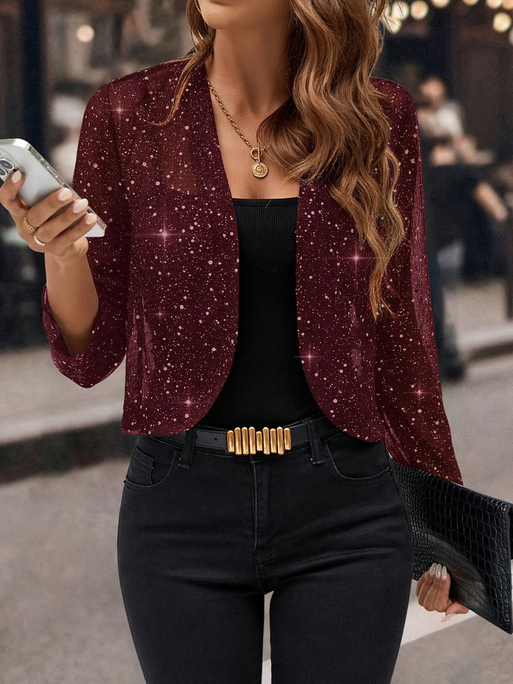Dames Glitterend Kort Jasje - Elegante Blazer