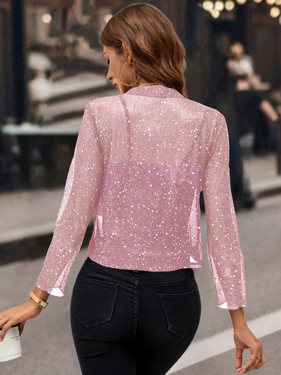 Dames Glitterend Kort Jasje - Elegante Blazer