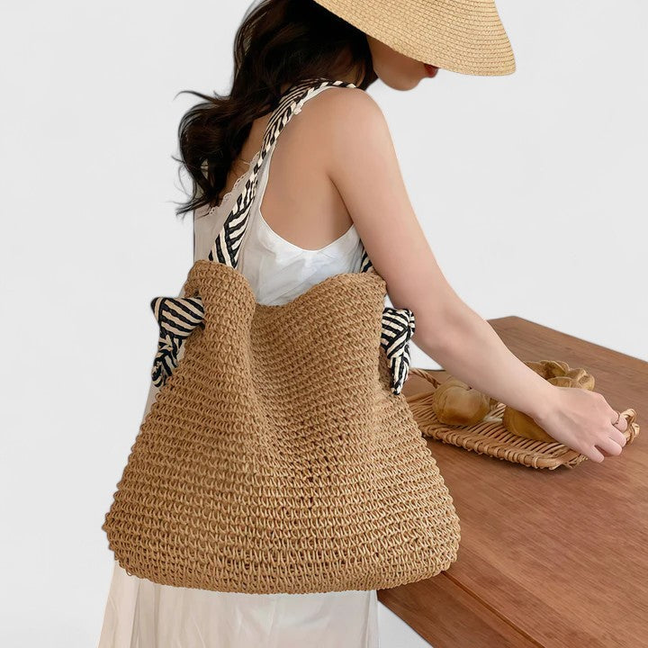 Dames Handgeweven Boho Schoudertas - Natuurlijke Stijl