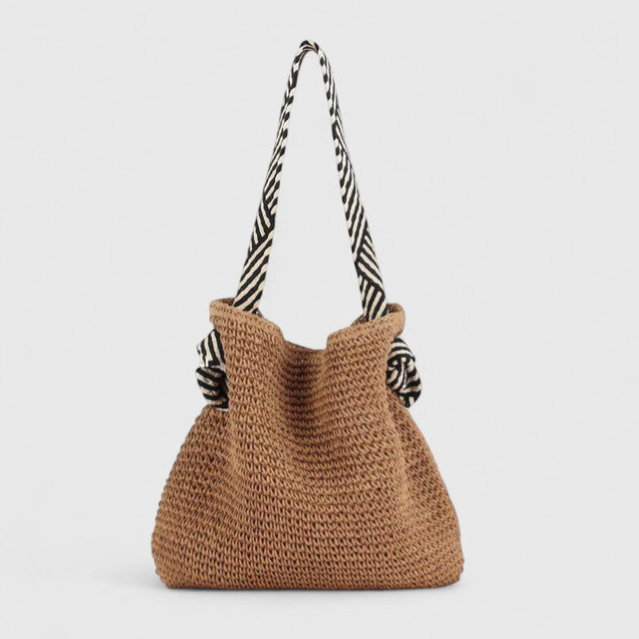 Dames Handgeweven Boho Schoudertas - Natuurlijke Stijl - Warm Bruin