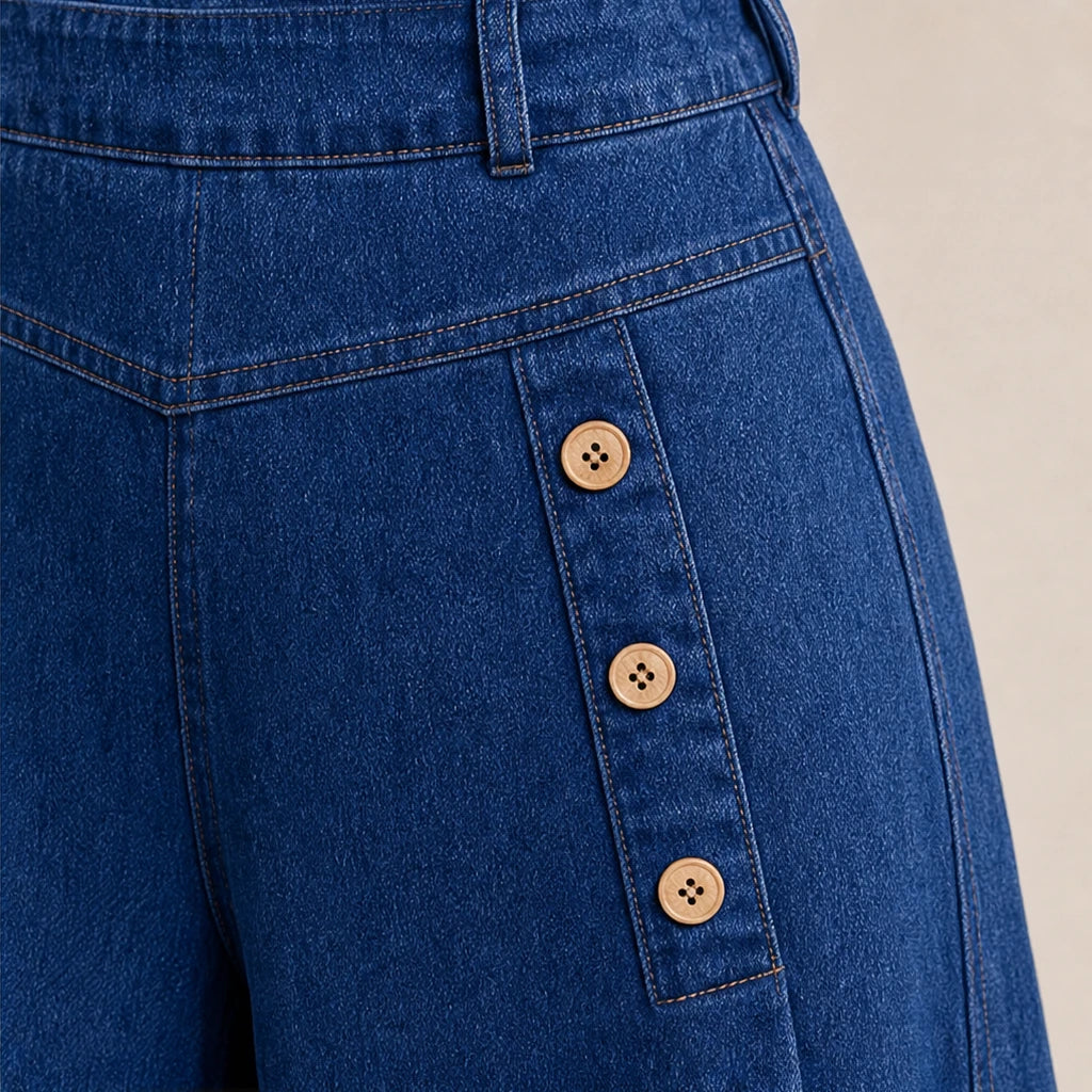 Dames High-Waist Wide-Leg Jeans - Rechte Pasvorm