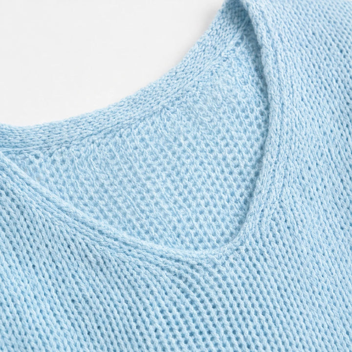 Dames Kant Lanternmouwen Open-Knit Trui - Bloemenpatroon