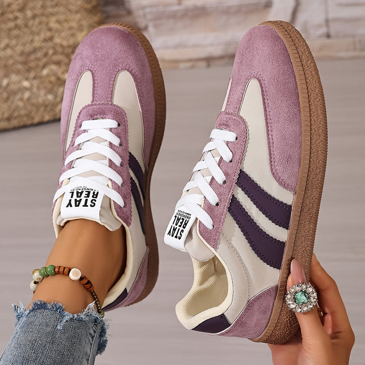 Dames Klassieke Vetersneakers in paars, Wit
