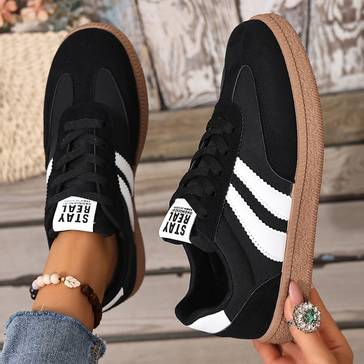 Dames Klassieke Vetersneakers in zwart, Wit