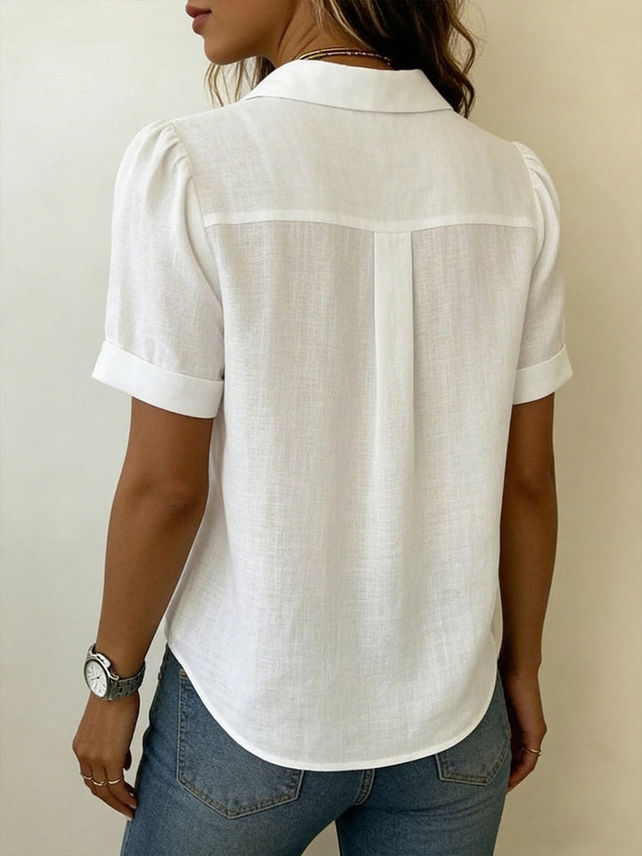 Dames korte mouwen blouse - verfijnde elegantie