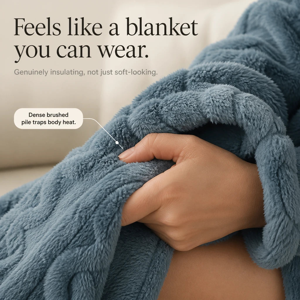 Dames lange fluweelachtige huisjurk - warm en comfortabel
