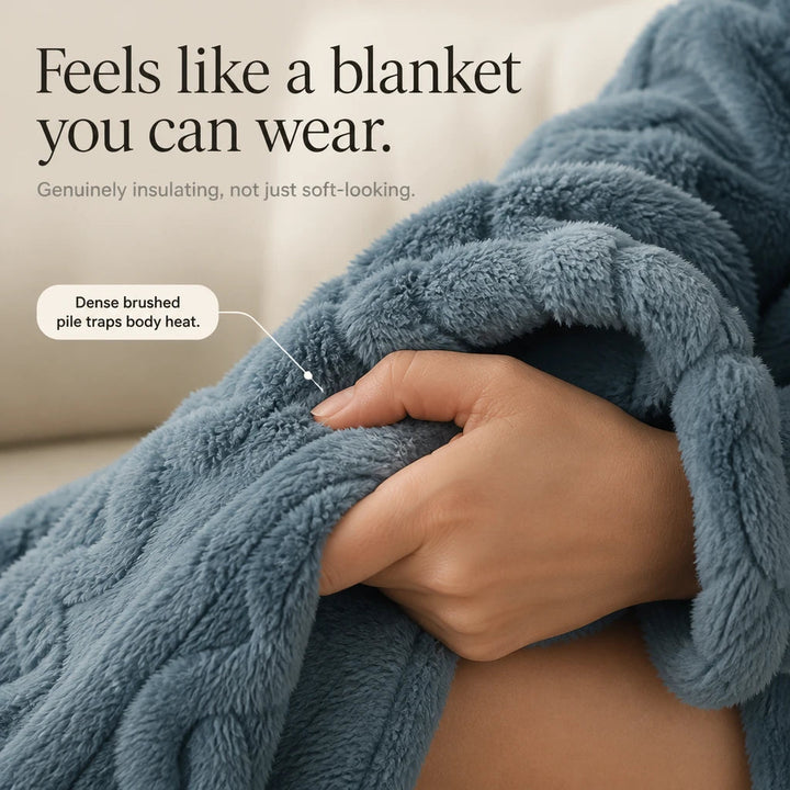 Dames lange fluweelachtige huisjurk - warm en comfortabel