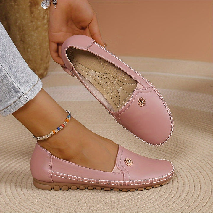 Dames loafers slip-on in roze, comfortabele dagelijkse elegantie
