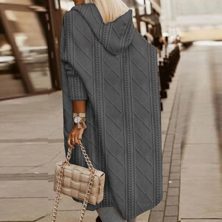 Dames Longline Gebreide Cardigan in grijs, Open Model