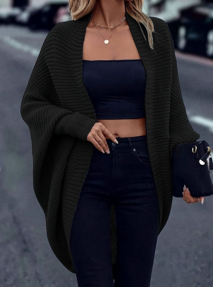 Dames Longline Gebreide Cardigan - Oversized Open Model