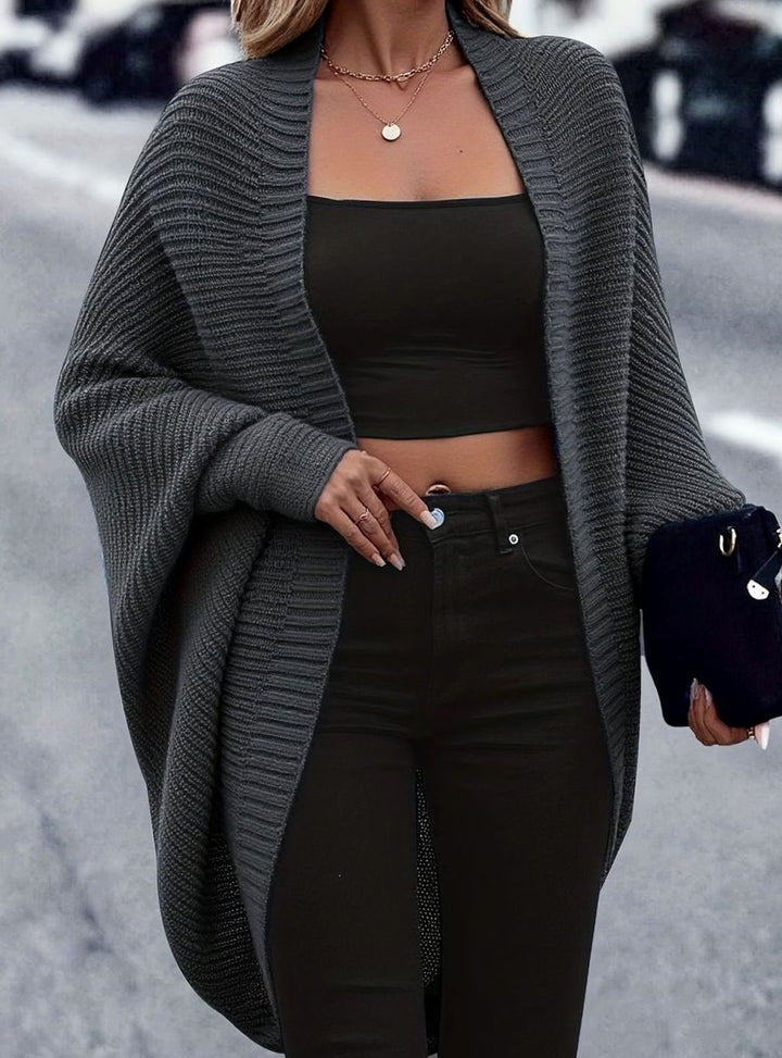 Dames Longline Gebreide Cardigan - Oversized Open Model
