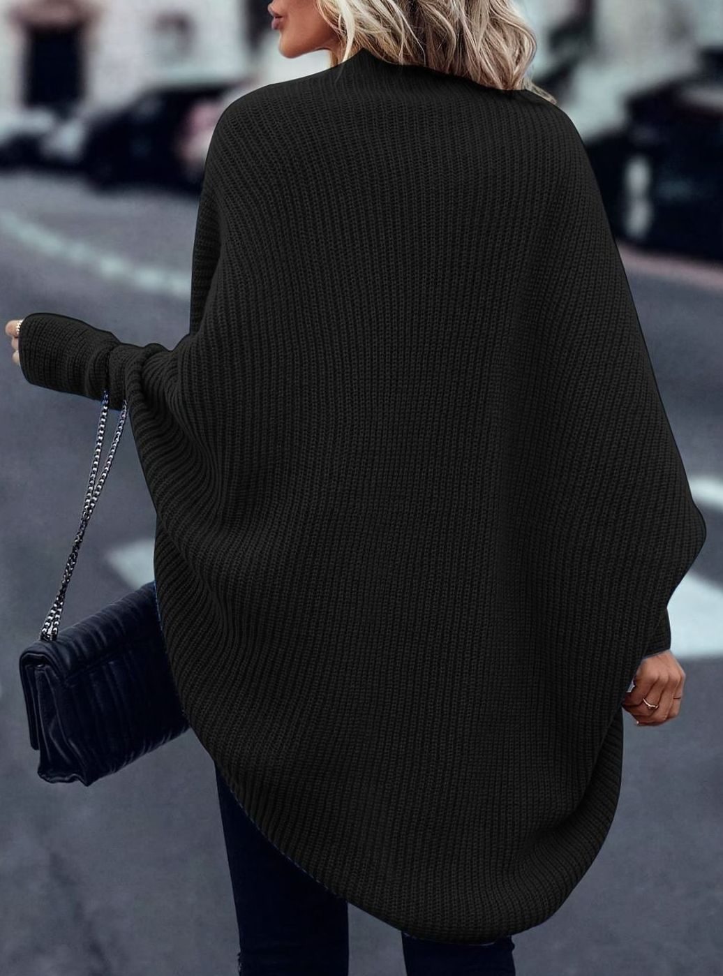 Dames Longline Gebreide Cardigan - Oversized Open Model