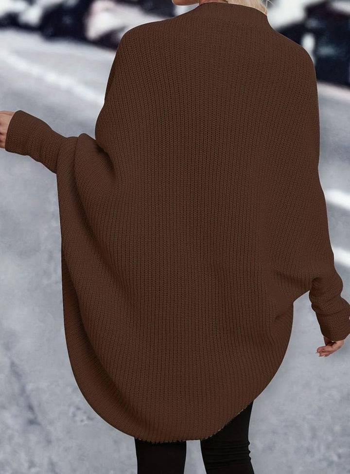 Dames Longline Gebreide Cardigan - Oversized Open Model