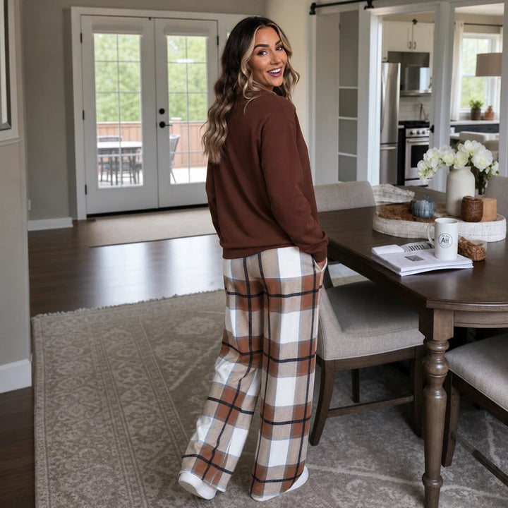Dames Loungewear Set Crewneck Sweater - Comfortabel Wijde Broek