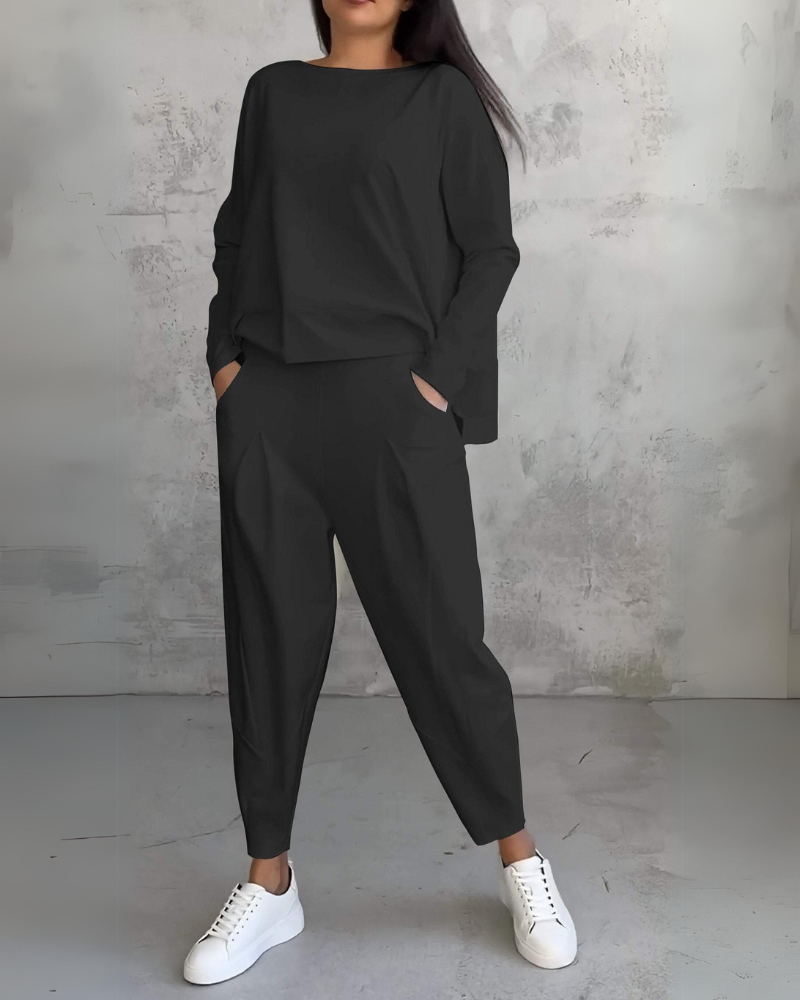 Dames Loungewear Set - Elegant Comfort - Zwart