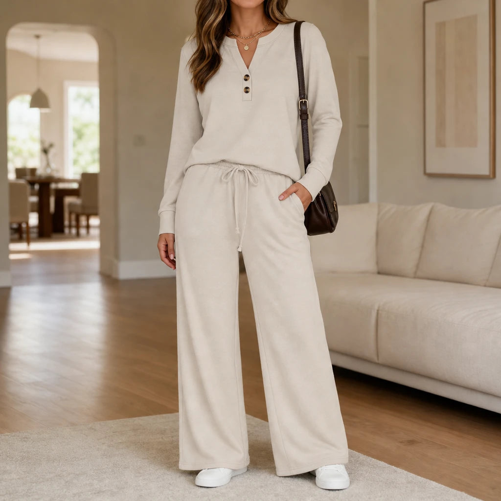 Dames Loungewear Set Wijde Pijpen - Comfortabel & Stijlvol