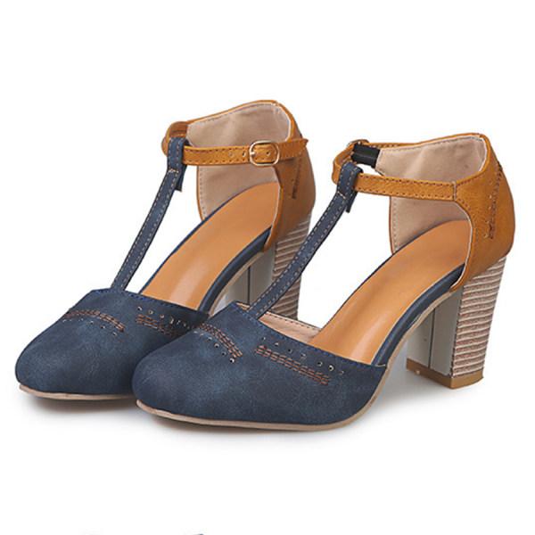 Dames Mary Janes met blokhak - Klassieke T-band stijl