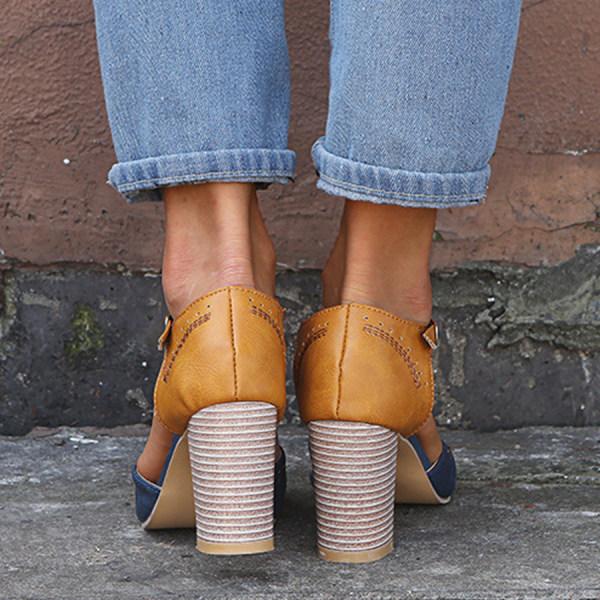 Dames Mary Janes met blokhak - Klassieke T-band stijl