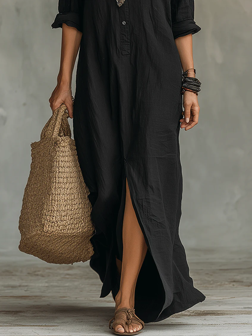 Dames Maxi Jurk - Elegante Silhouet