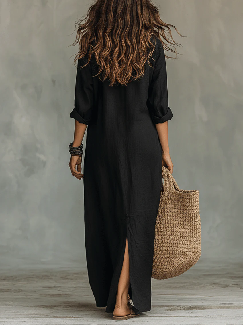 Dames Maxi Jurk - Elegante Silhouet